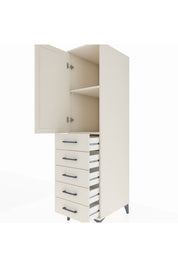 Kronos Dolap 2 Raflı 5 Çekmeceli Tek Kapaklı 44x59x182 - S88M004V1C