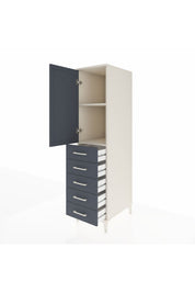 Kronos Dolap 2 Raflı 5 Çekmeceli Tek Kapaklı 44x59x182 - S88M004V2C
