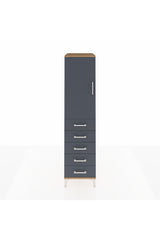 Kronos Dolap 2 Raflı 5 Çekmeceli Tek Kapaklı 44x59x182