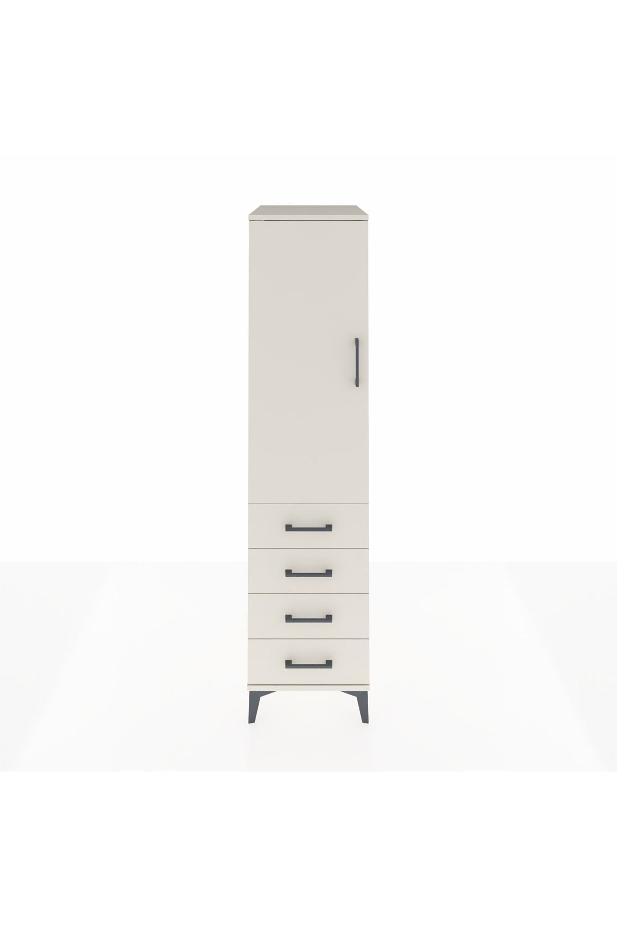 Kronos Dolap 2 Raflı 4 Çekmeceli Tek Kapaklı 44x59x182 - S88M005V1C