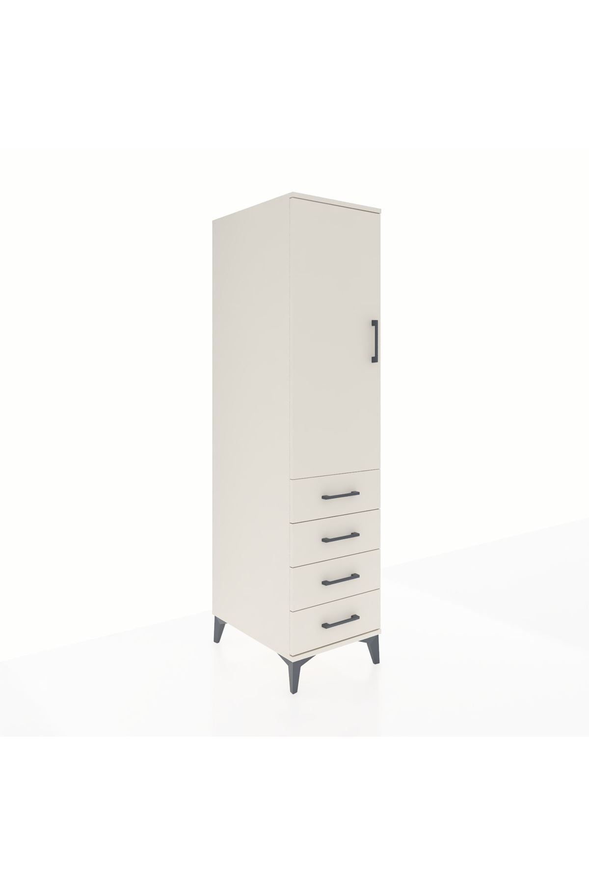Kronos Dolap 2 Raflı 4 Çekmeceli Tek Kapaklı 44x59x182 - S88M005V1C