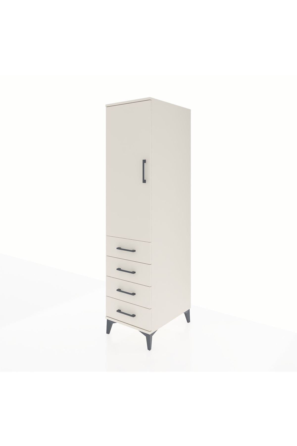 Kronos Dolap 2 Raflı 4 Çekmeceli Tek Kapaklı 44x59x182 - S88M005V1C
