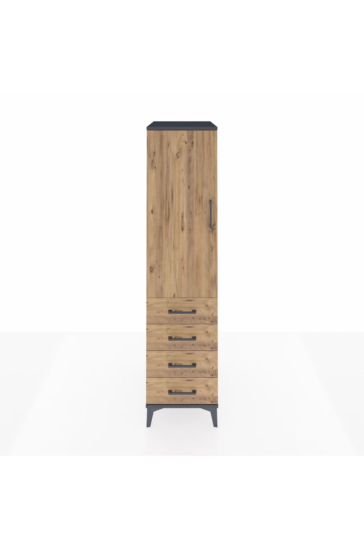 Kronos Dolap 2 Raflı 4 Çekmeceli Tek Kapaklı 44x59x182 - S88M005V6C