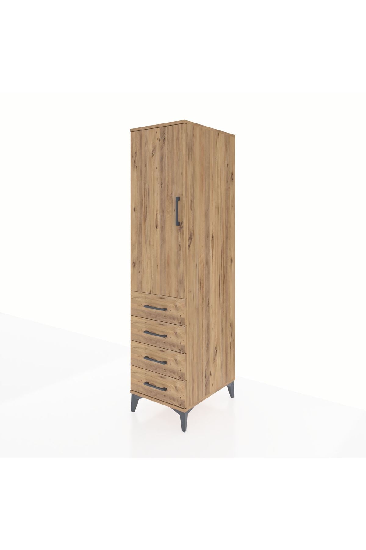Kronos Dolap 2 Raflı 4 Çekmeceli Tek Kapaklı 44x59x182 - S88M005V9C