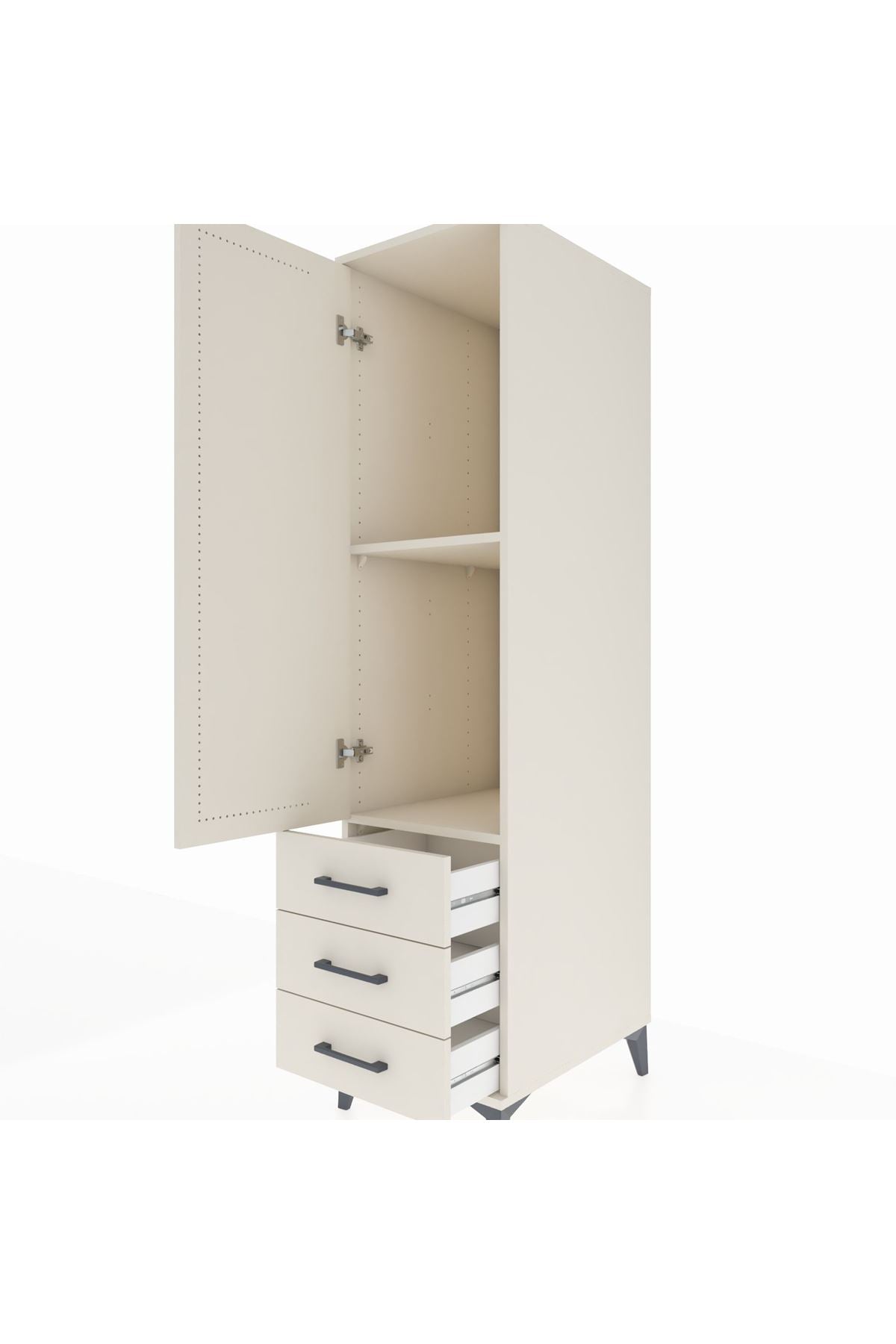 Kronos Dolap 2 Raflı 3 Çekmeceli Tek Kapaklı 44x59x182 - S88M006V1C