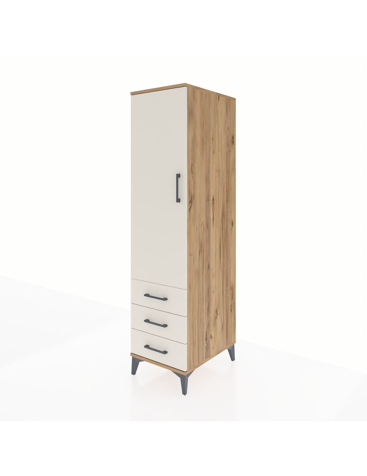 Kronos Dolap 2 Raflı 3 Çekmeceli Tek Kapaklı 44x59x182 - S88M006V7C