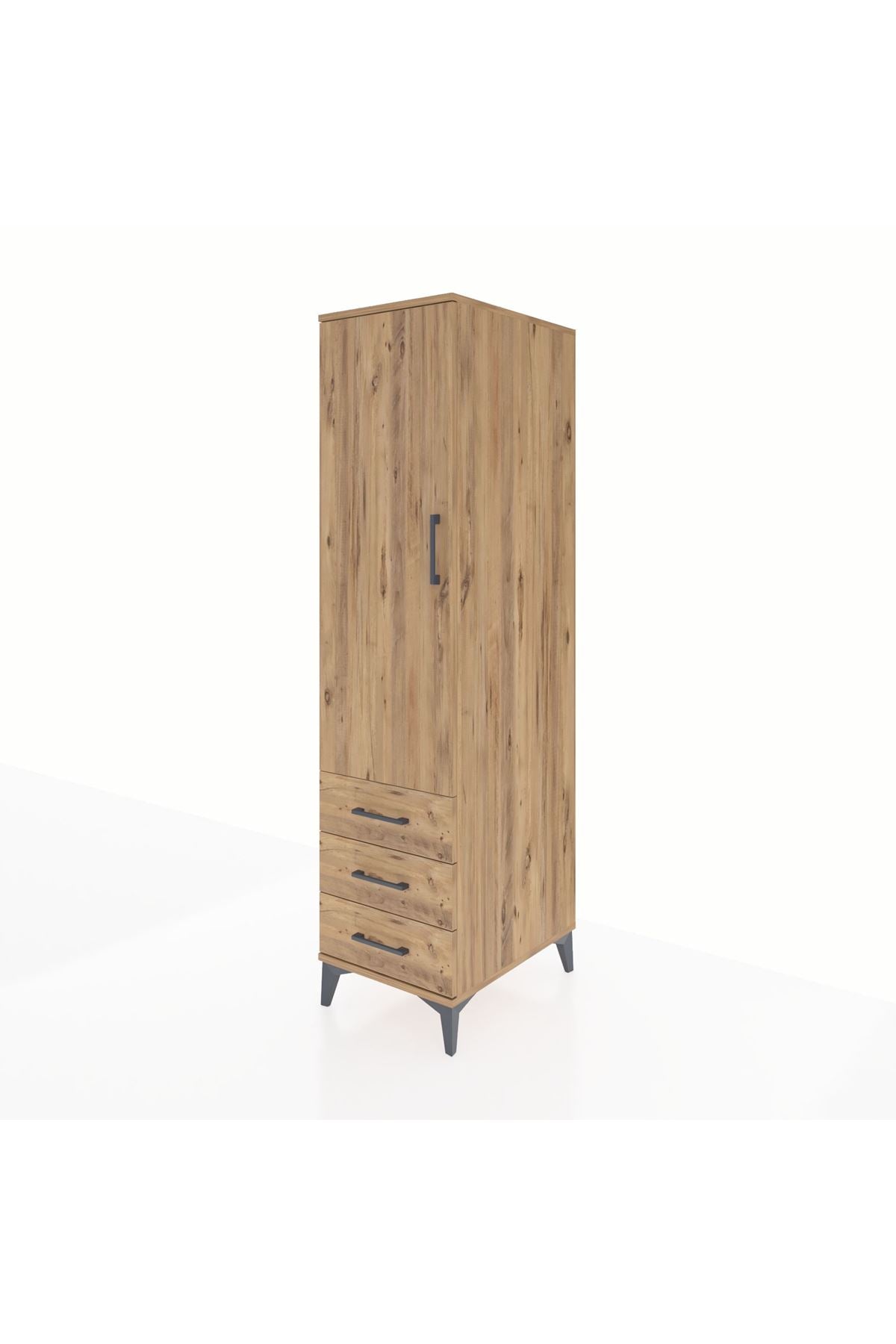 Kronos Dolap 2 Raflı 3 Çekmeceli Tek Kapaklı 44x59x182 - S88M006V9C