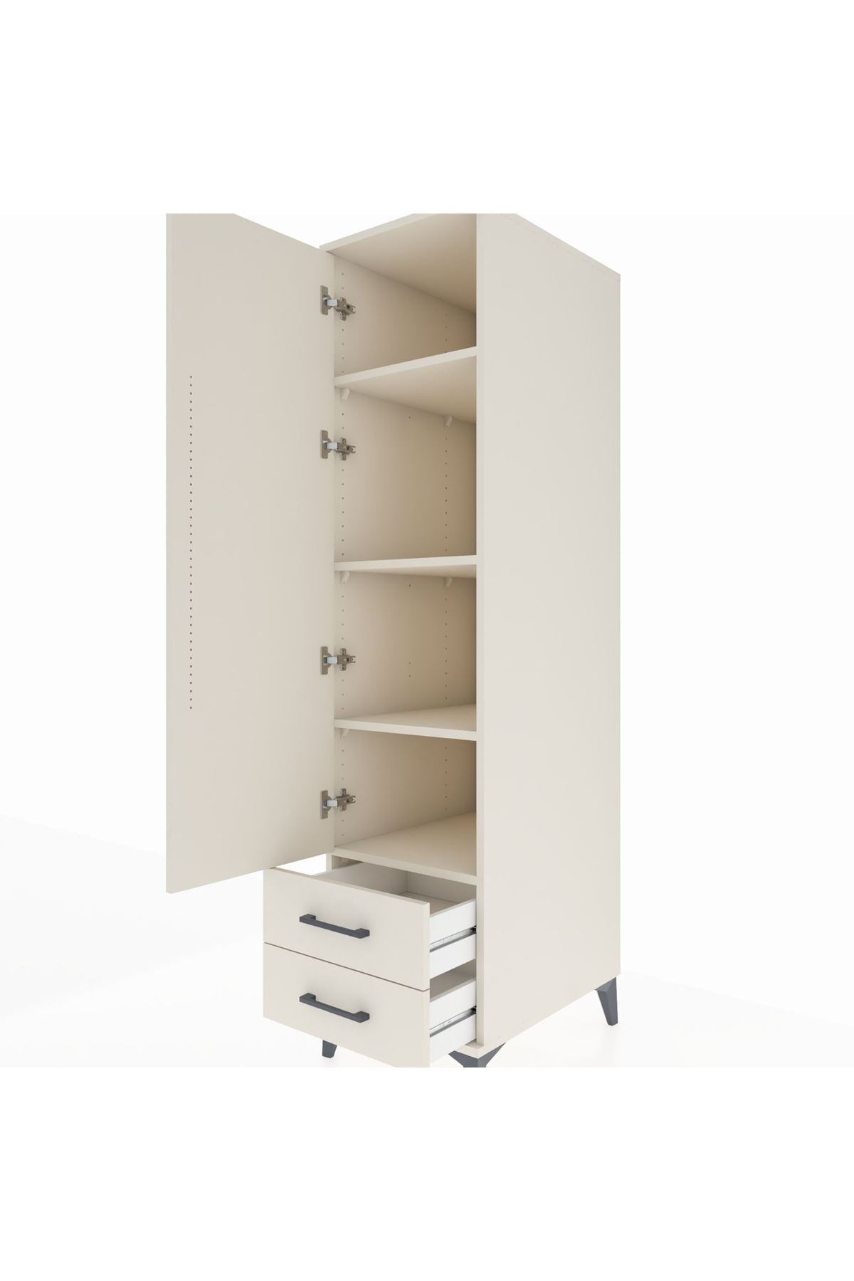 Kronos Dolap 4 Raflı 2 Çekmeceli Tek Kapaklı 44x59x182 - S88M007V1C