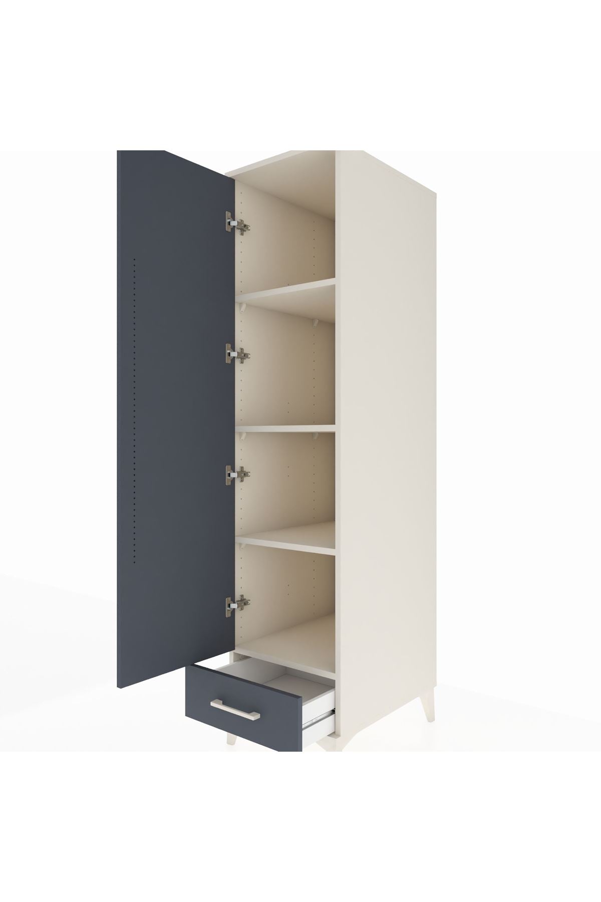 Kronos Dolap 4 Raflı Tek Çekmeceli Tek Kapaklı 44x59x182 - S88M008V2C