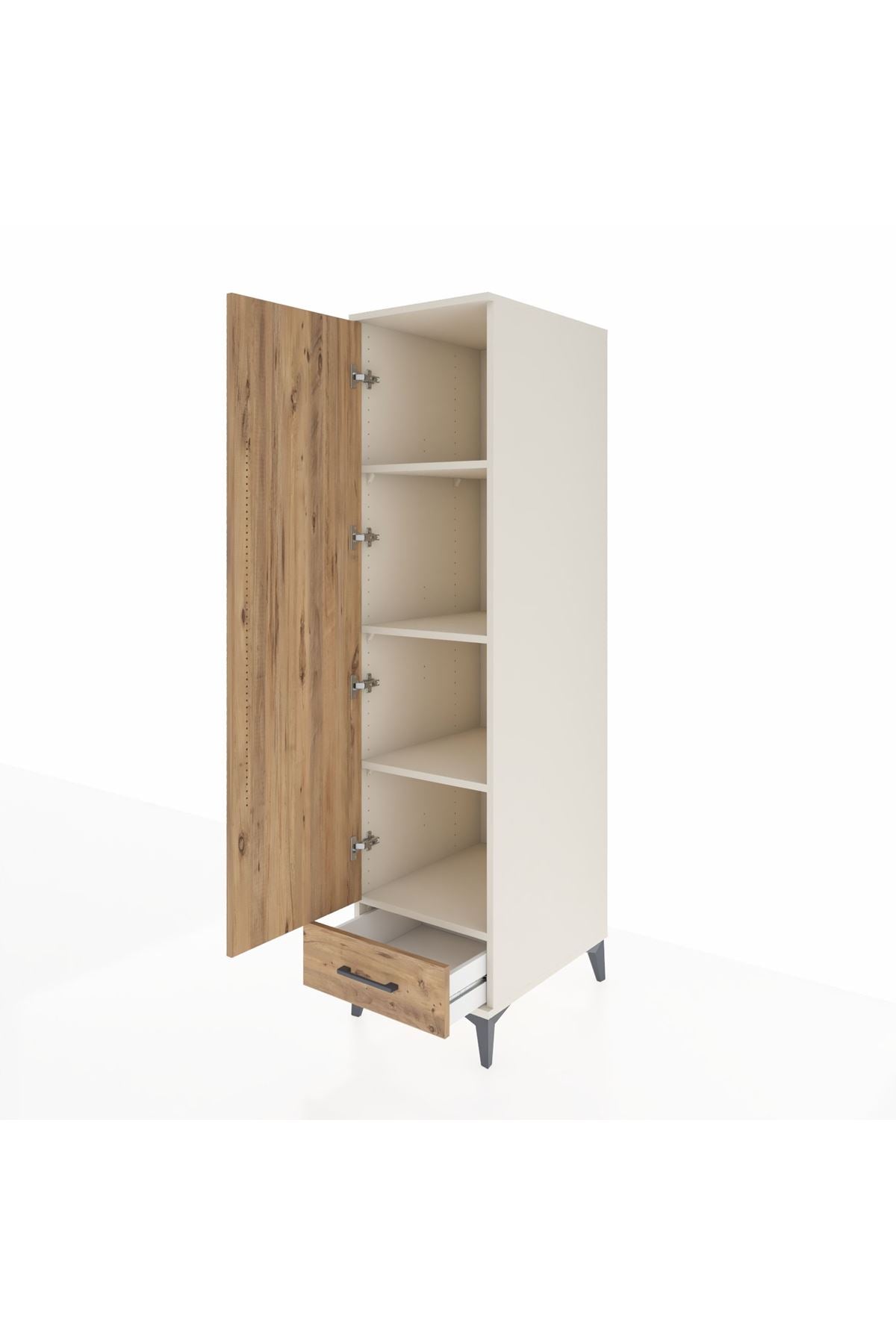 Kronos Dolap 4 Raflı Tek Çekmeceli Tek Kapaklı 44x59x182 - S88M008V3C