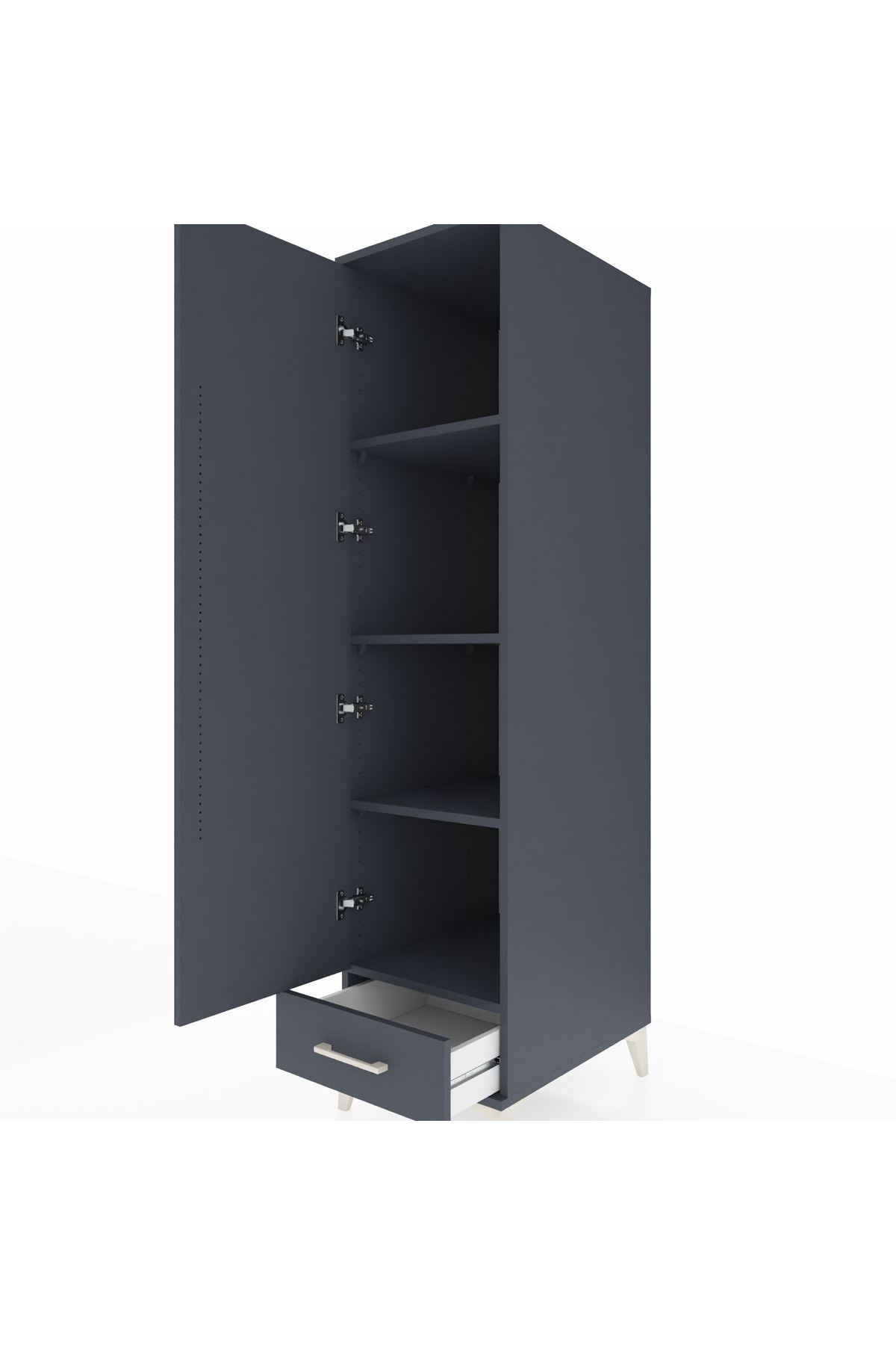 Kronos Dolap 4 Raflı Tek Çekmeceli Tek Kapaklı 44x59x182 - S88M008V5C