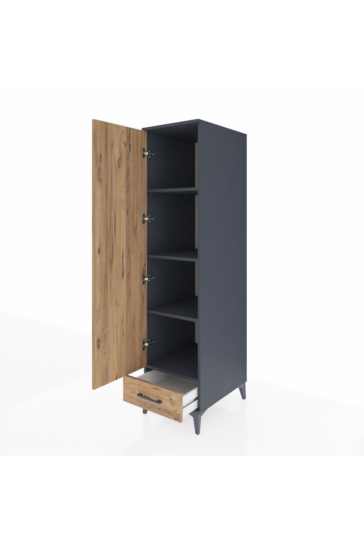 Kronos Dolap 4 Raflı Tek Çekmeceli Tek Kapaklı 44x59x182 - S88M008V6C
