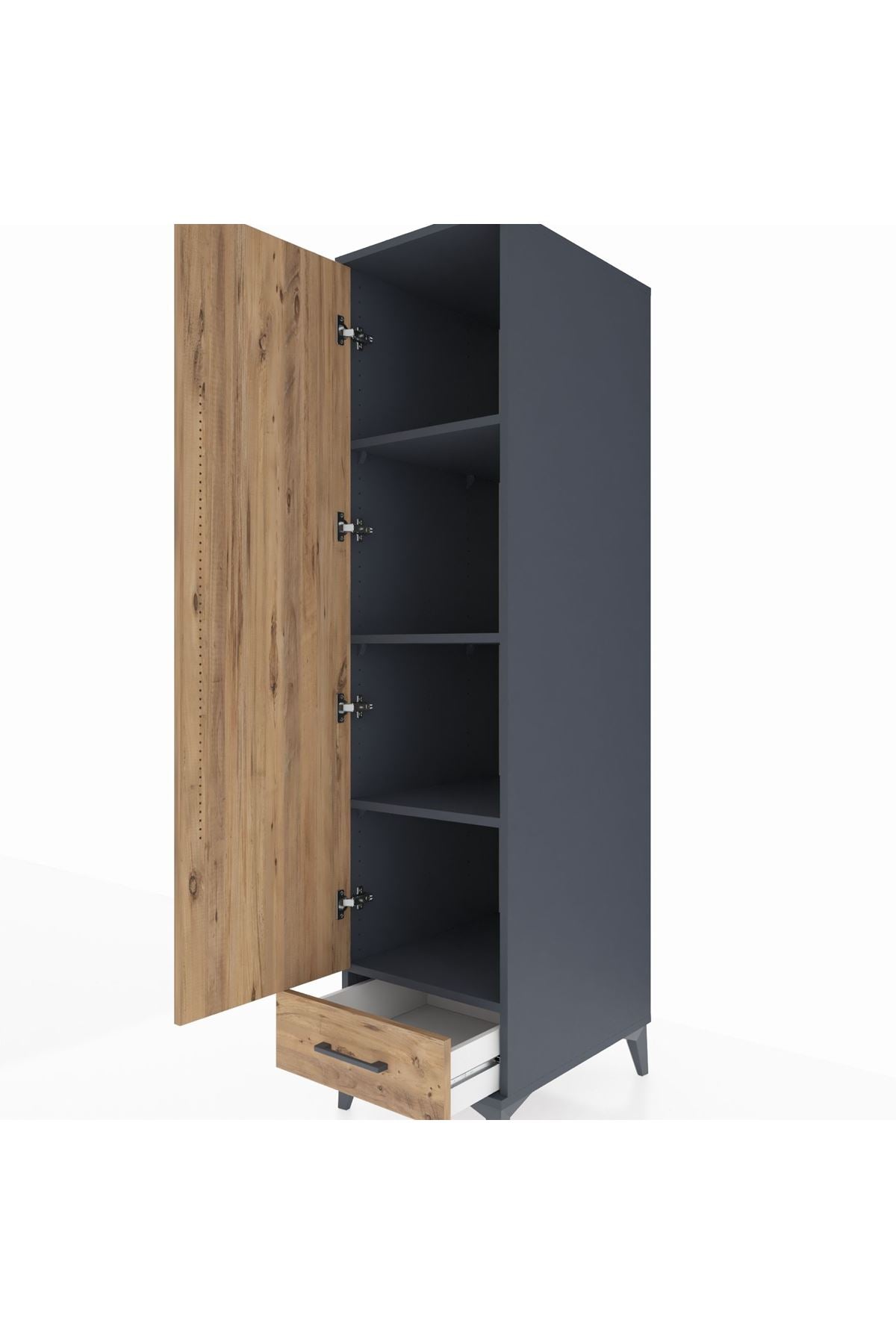 Kronos Dolap 4 Raflı Tek Çekmeceli Tek Kapaklı 44x59x182 - S88M008V6C