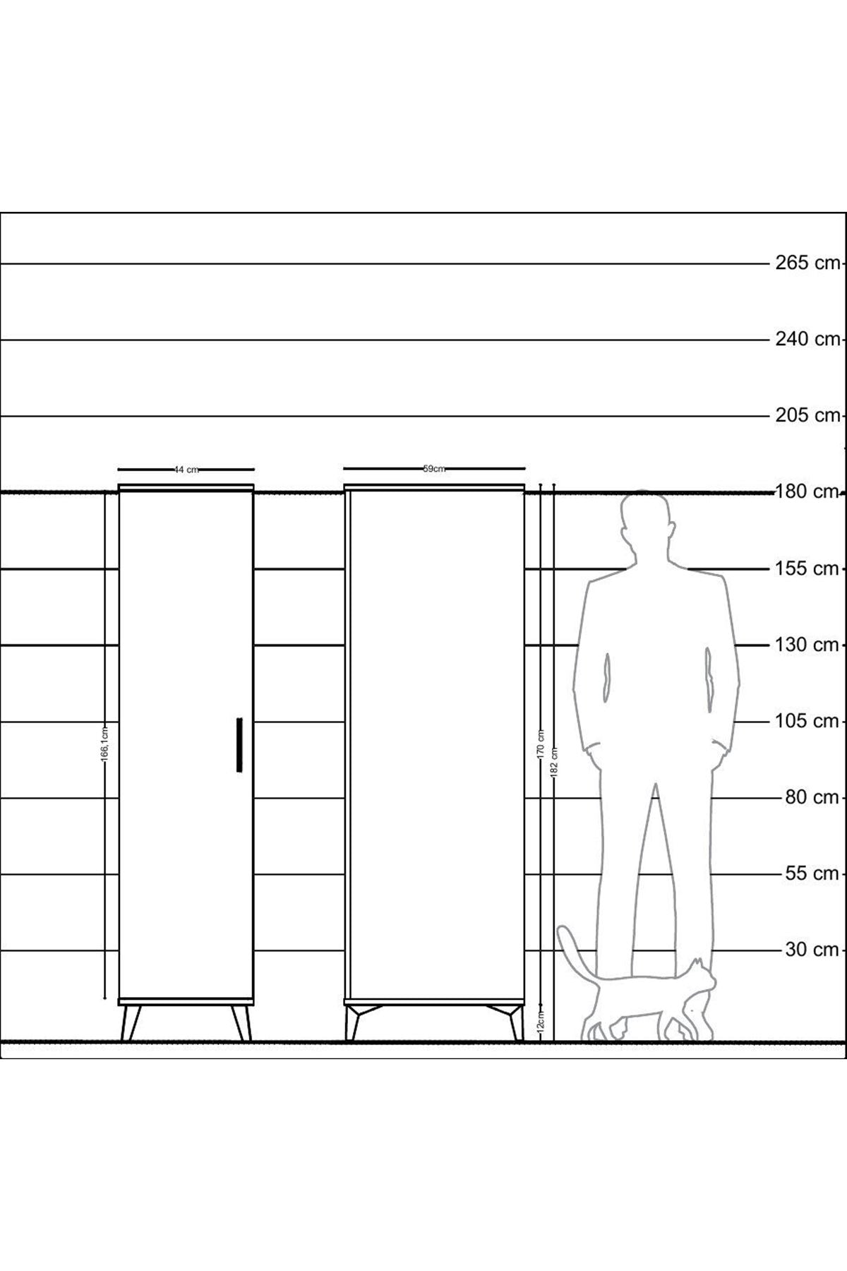 Kronos Dolap 4 Raflı Tek Kapaklı 44x59x182 - S88M009V5C