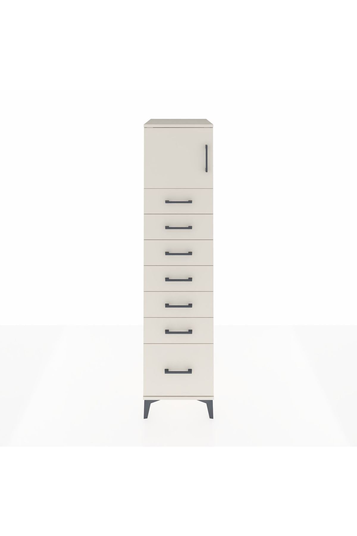 Kronos Dolap Tek Raflı 7 Çekmeceli Tek Kapaklı 44x59x182 - S88M010V1C