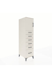 Kronos Dolap Tek Raflı 6 Çekmeceli Tek Kapaklı 44x59x182 - S88M011V1C