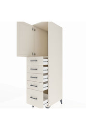 Kronos Dolap Tek Raflı 5 Çekmeceli Tek Kapaklı 44x59x182 - S88M012V1C