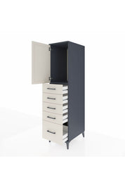 Kronos Dolap Tek Raflı 5 Çekmeceli Tek Kapaklı 44x59x182 - S88M012V4C