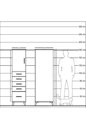 Kronos Dolap Tek Raflı 5 Çekmeceli Tek Kapaklı 44x59x182 - S88M012V7C