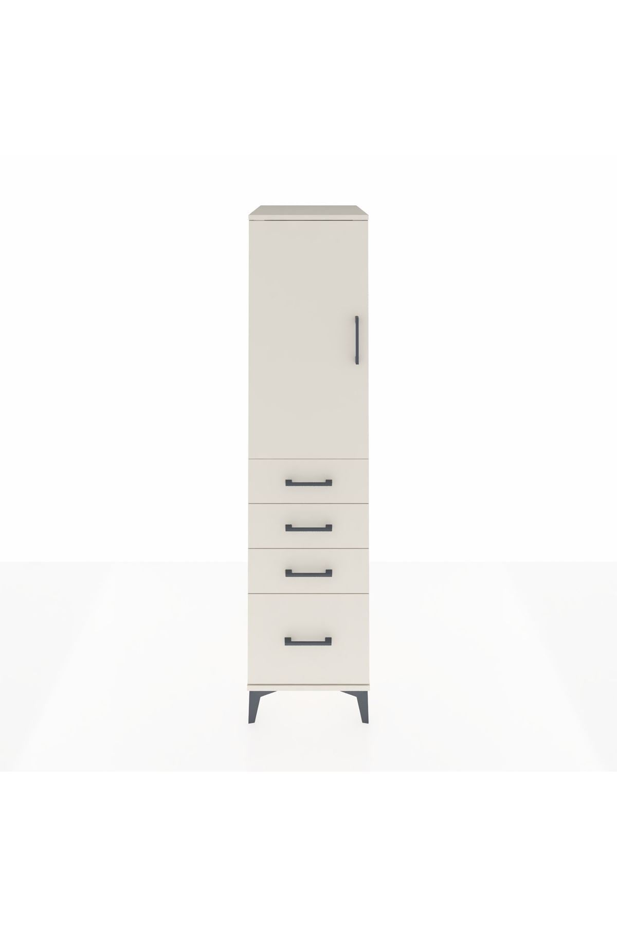 Kronos Dolap 2 Raflı 4 Çekmeceli Tek Kapaklı 44x59x182 - S88M013V1C