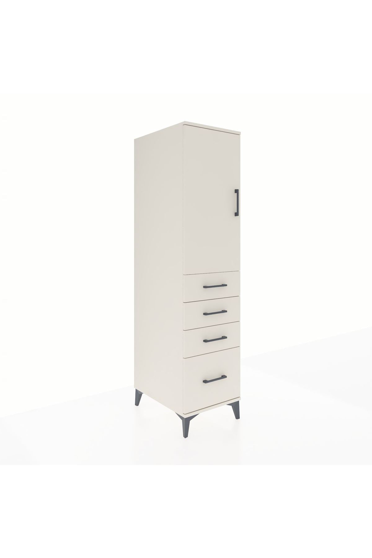 Kronos Dolap 2 Raflı 4 Çekmeceli Tek Kapaklı 44x59x182 - S88M013V1C