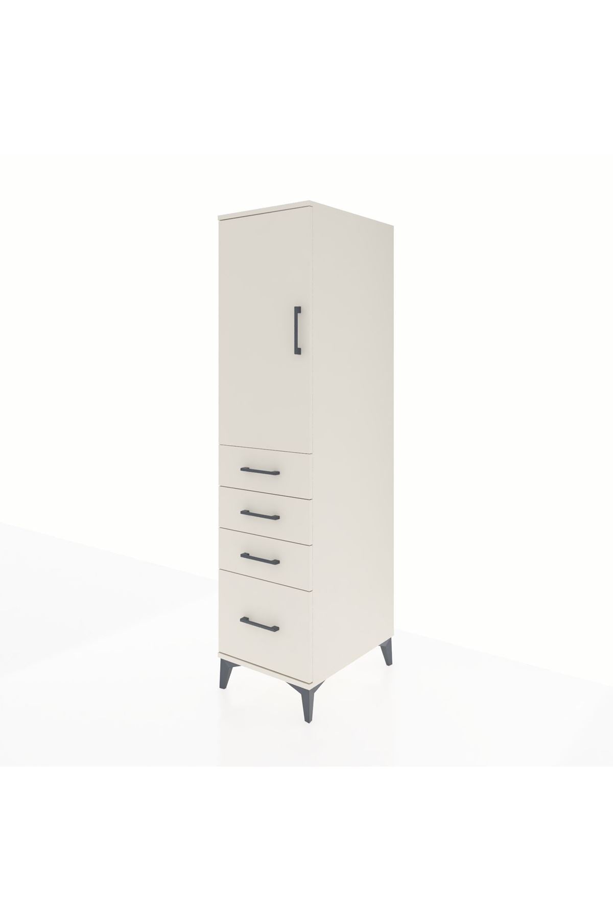 Kronos Dolap 2 Raflı 4 Çekmeceli Tek Kapaklı 44x59x182 - S88M013V1C
