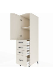 Kronos Dolap 2 Raflı 4 Çekmeceli Tek Kapaklı 44x59x182 - S88M013V1C