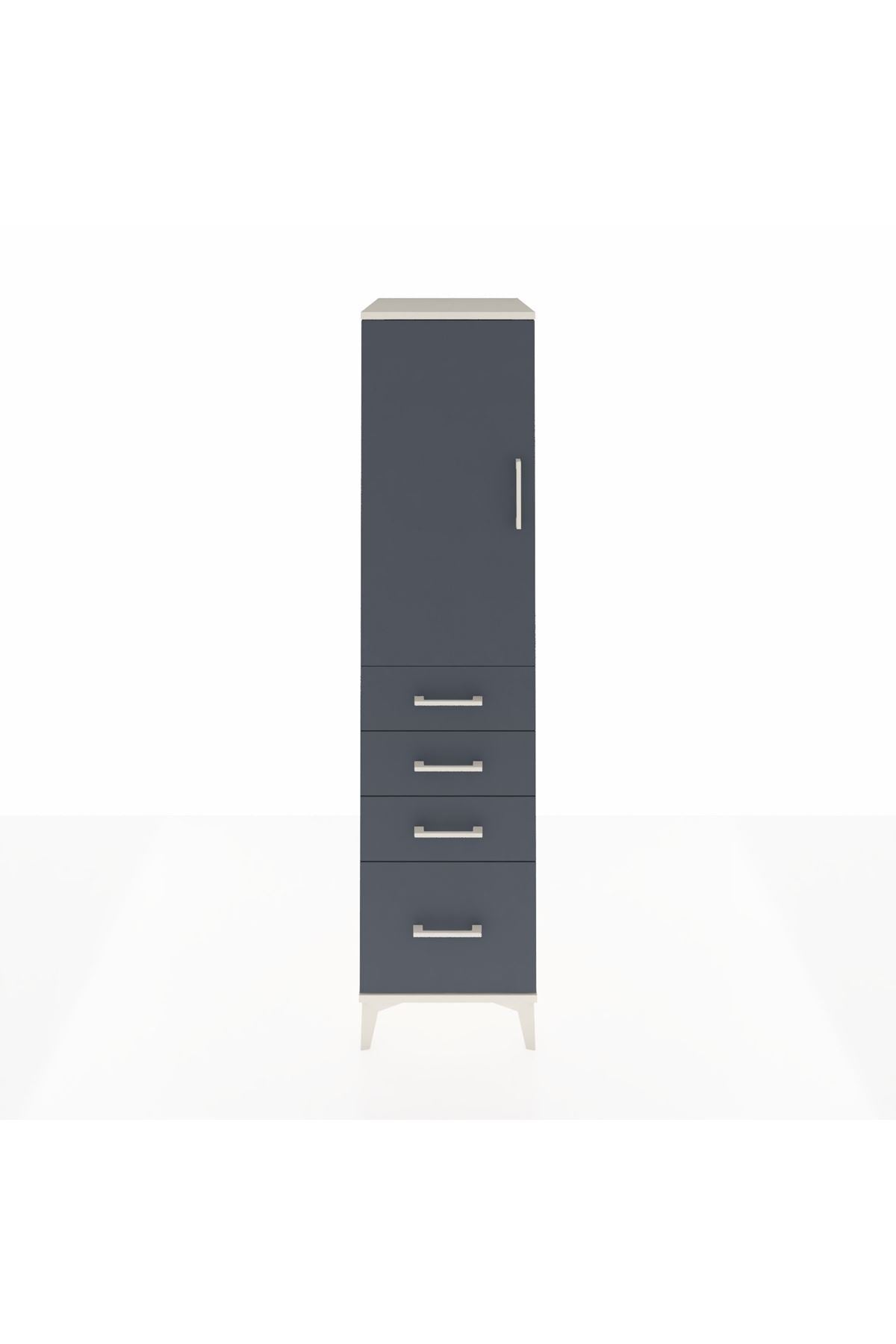 Kronos Dolap 2 Raflı 4 Çekmeceli Tek Kapaklı 44x59x182 - S88M013V2C