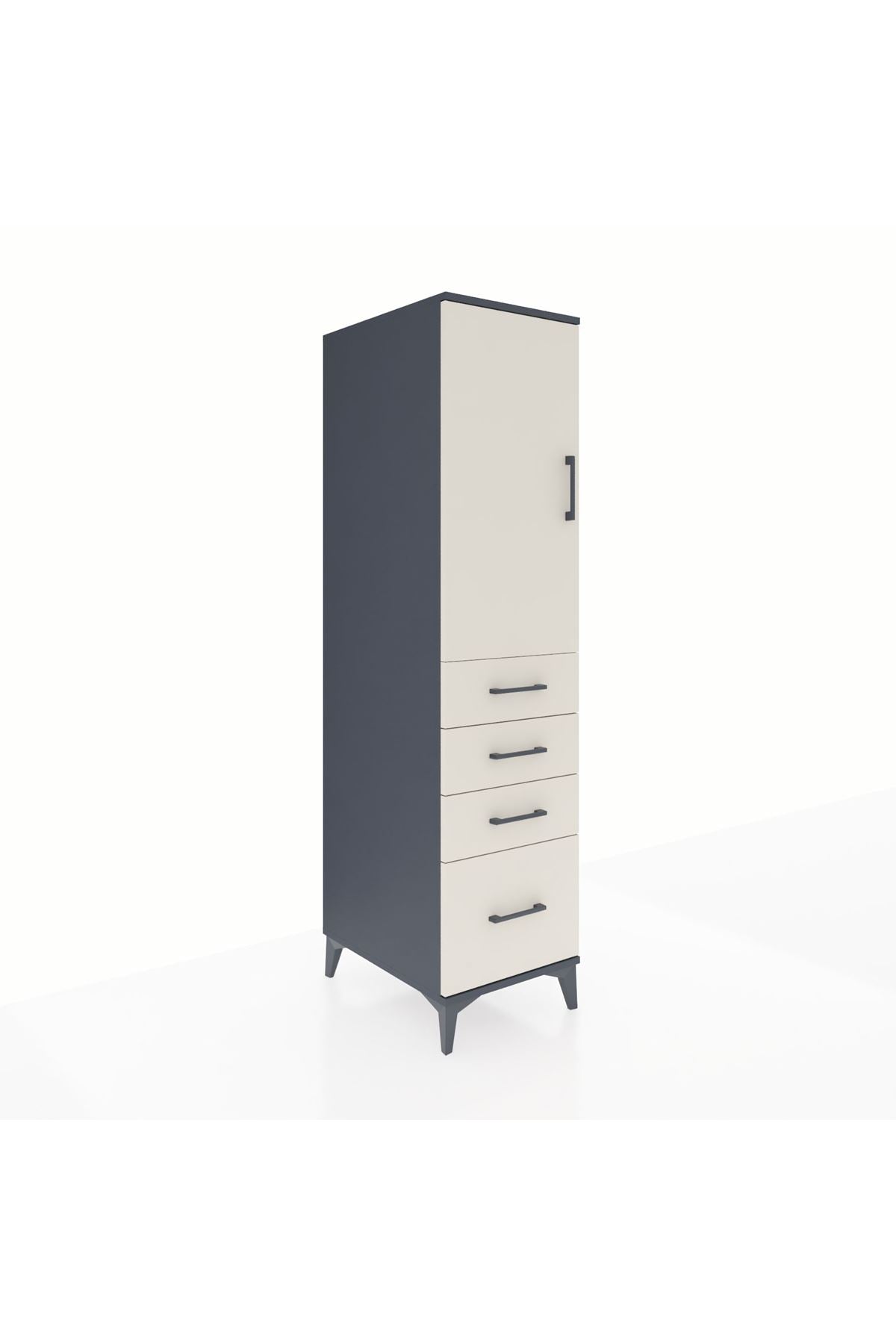 Kronos Dolap 2 Raflı 4 Çekmeceli Tek Kapaklı 44x59x182 - S88M013V4C