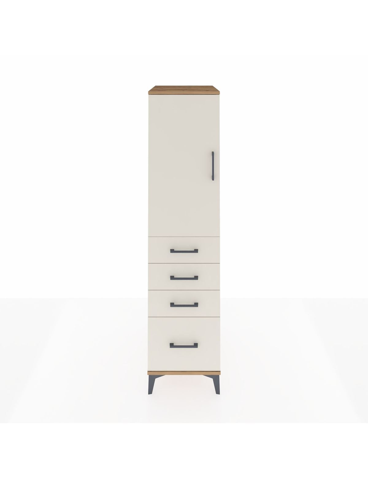Kronos Dolap 2 Raflı 4 Çekmeceli Tek Kapaklı 44x59x182 - S88M013V7C