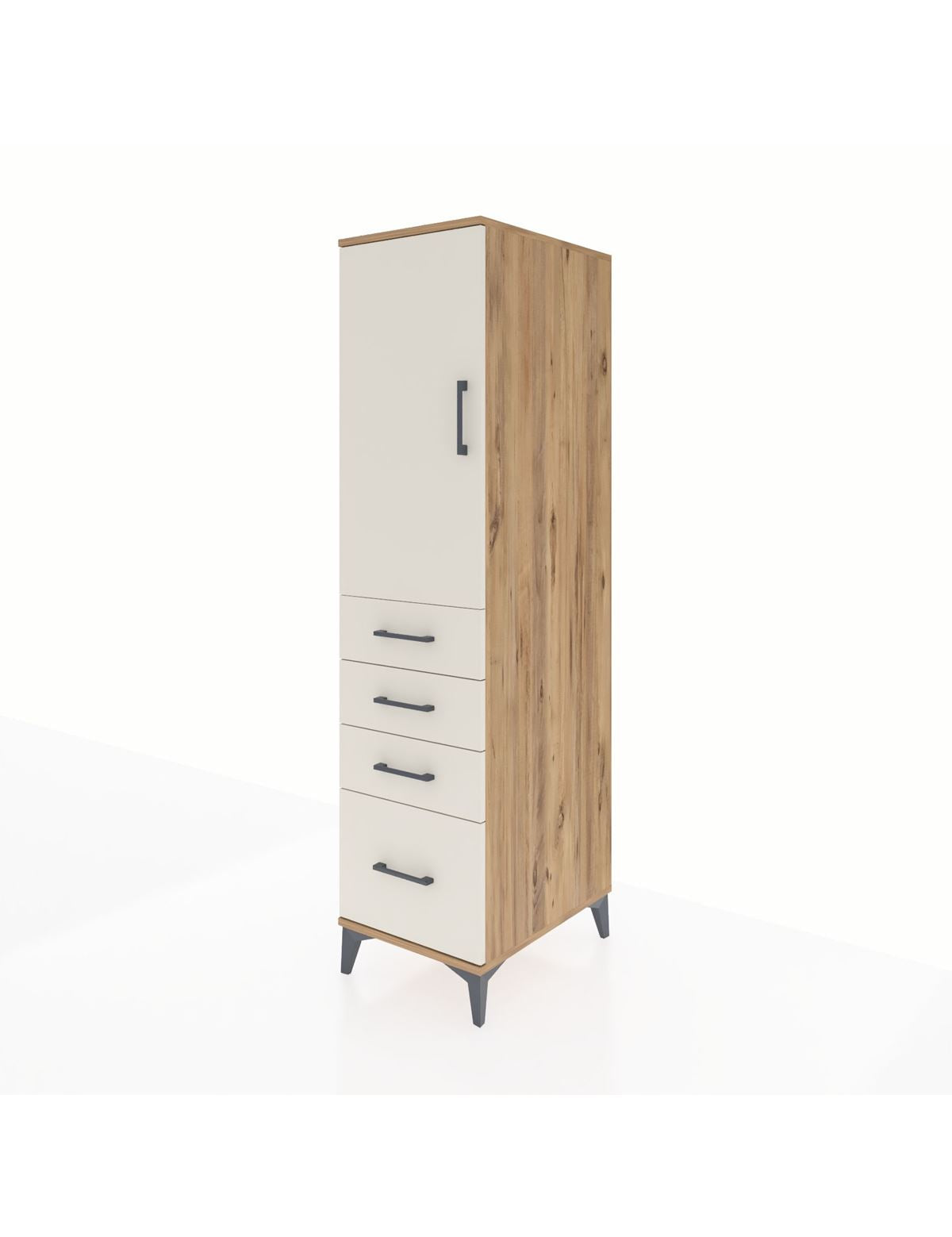 Kronos Dolap 2 Raflı 4 Çekmeceli Tek Kapaklı 44x59x182 - S88M013V7C