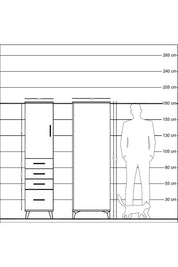 Kronos Dolap 2 Raflı 4 Çekmeceli Tek Kapaklı 44x59x182 - S88M013V8C