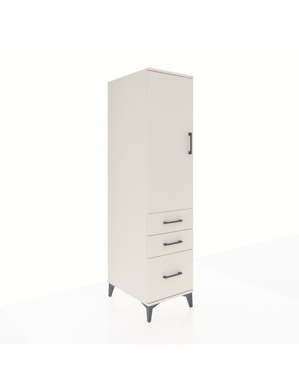 Kronos Dolap 2 Raflı 3 Çekmeceli Tek Kapaklı 44x59x182 - S88M014V1C