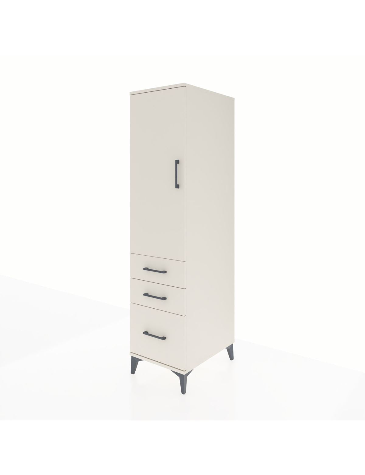 Kronos Dolap 2 Raflı 3 Çekmeceli Tek Kapaklı 44x59x182 - S88M014V1C