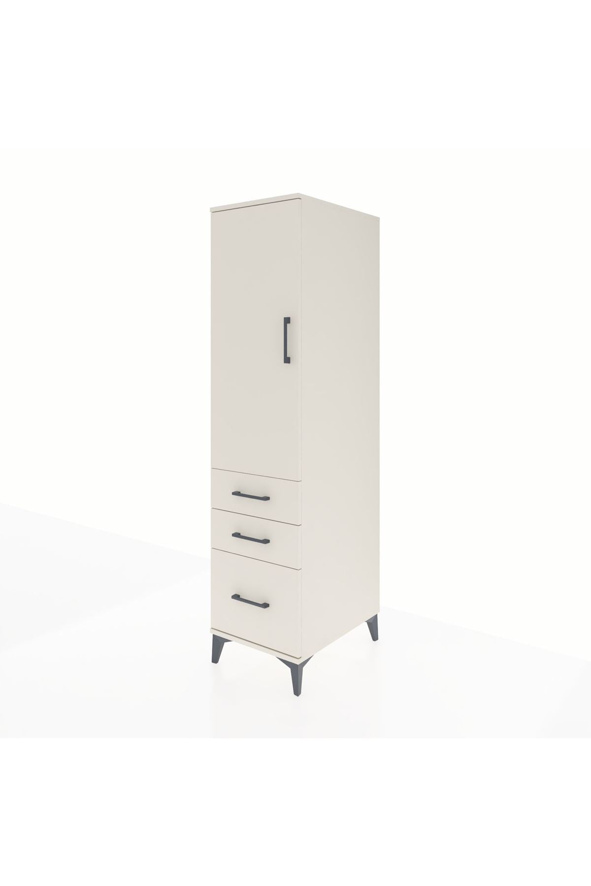 Kronos Dolap 2 Raflı 3 Çekmeceli Tek Kapaklı 44x59x182 - S88M014V1C