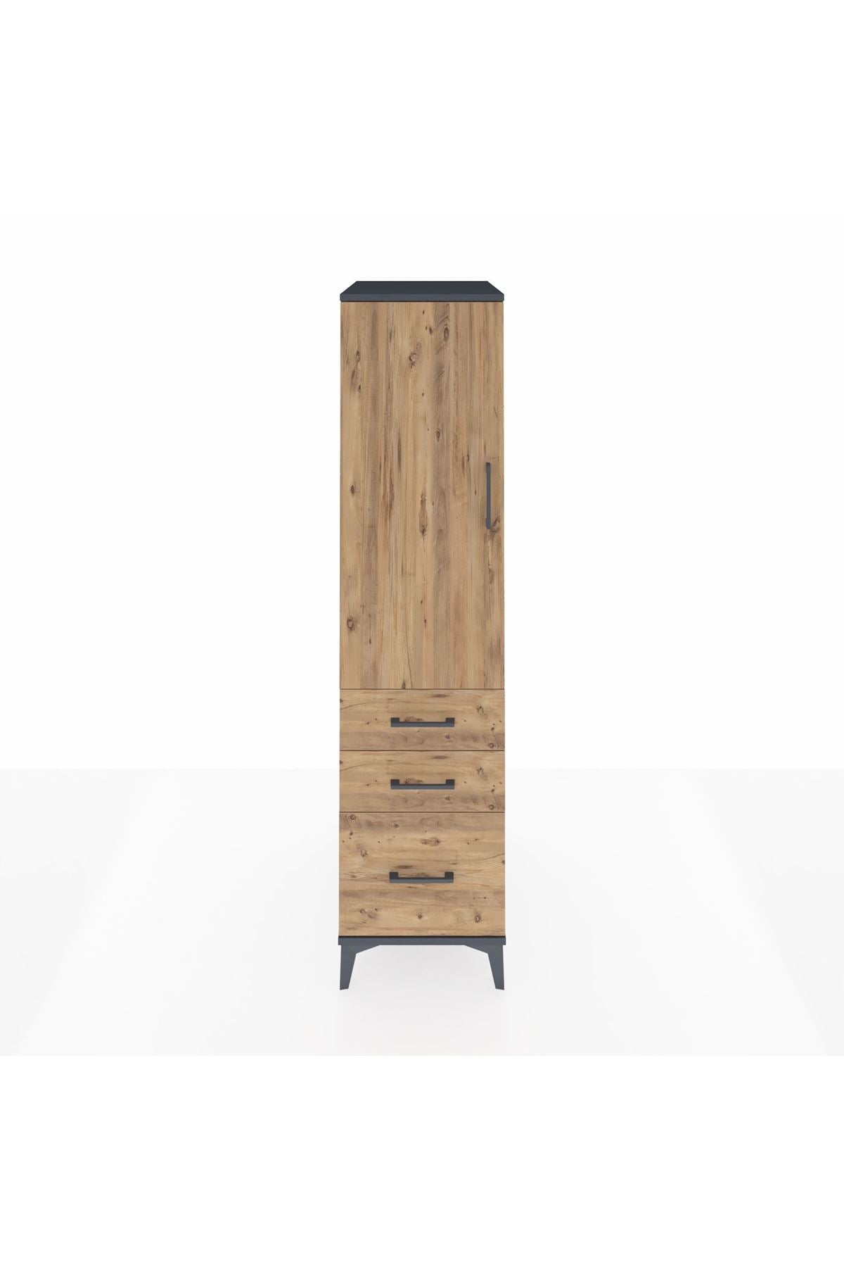 Kronos Dolap 2 Raflı 3 Çekmeceli Tek Kapaklı 44x59x182 - S88M014V6C