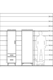 Kronos Dolap 4 Raflı 2 Çekmeceli Tek Kapaklı 44x59x182 - S88M015V6C