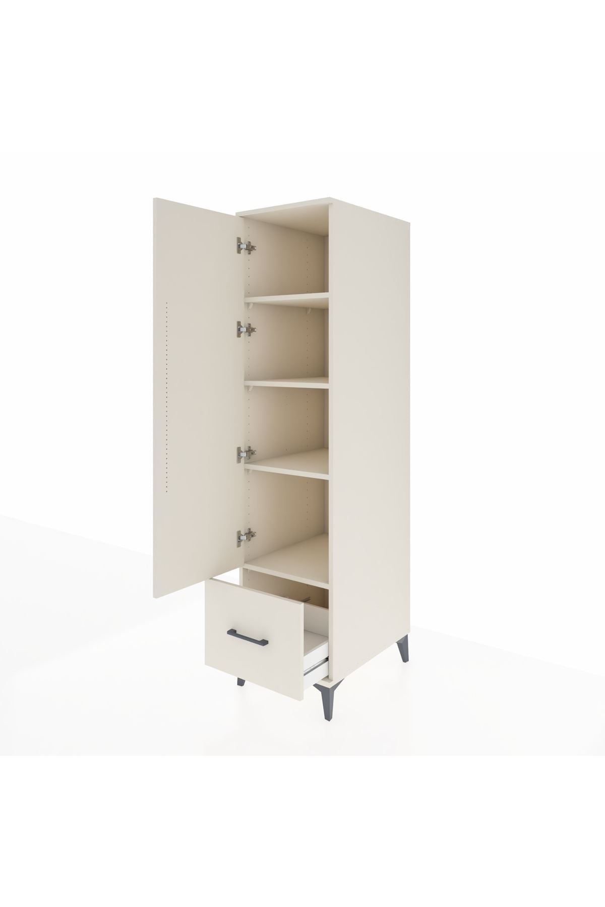 Kronos Dolap 4 Raflı Tek Çekmeceli Tek Kapaklı 44x59x182 - S88M016V1C