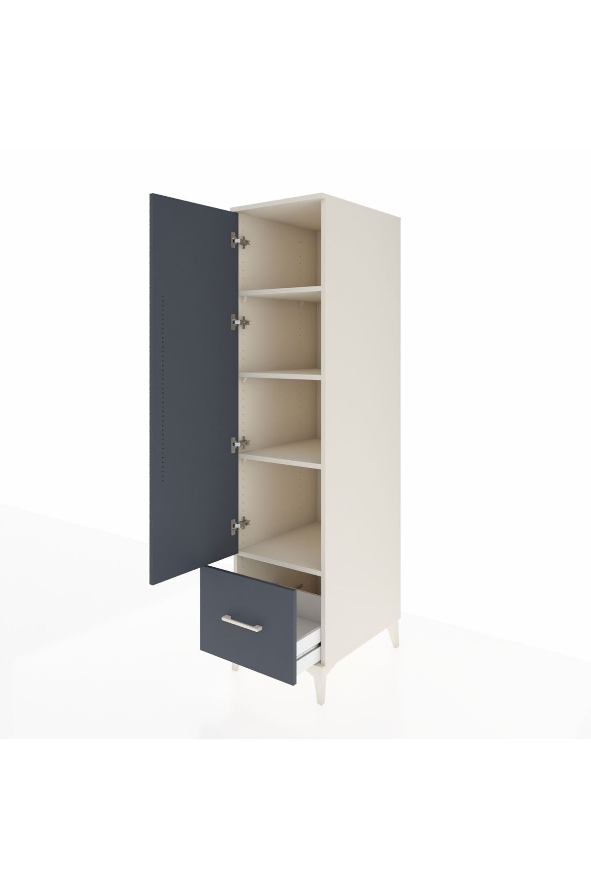 Kronos Dolap 4 Raflı Tek Çekmeceli Tek Kapaklı 44x59x182 - S88M016V2C
