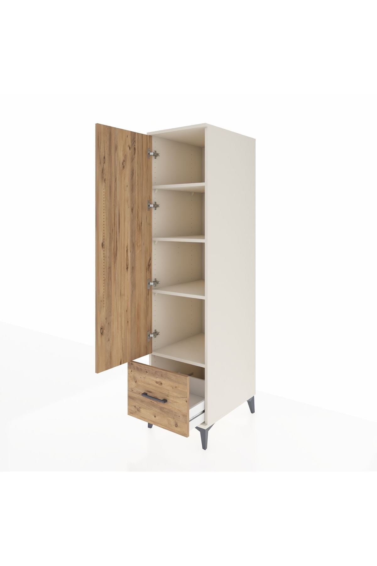 Kronos Dolap 4 Raflı Tek Çekmeceli Tek Kapaklı 44x59x182 - S88M016V3C