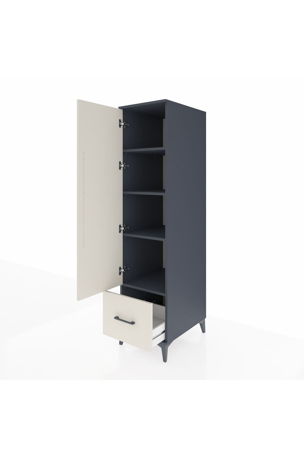 Kronos Dolap 4 Raflı Tek Çekmeceli Tek Kapaklı 44x59x182 - S88M016V4C