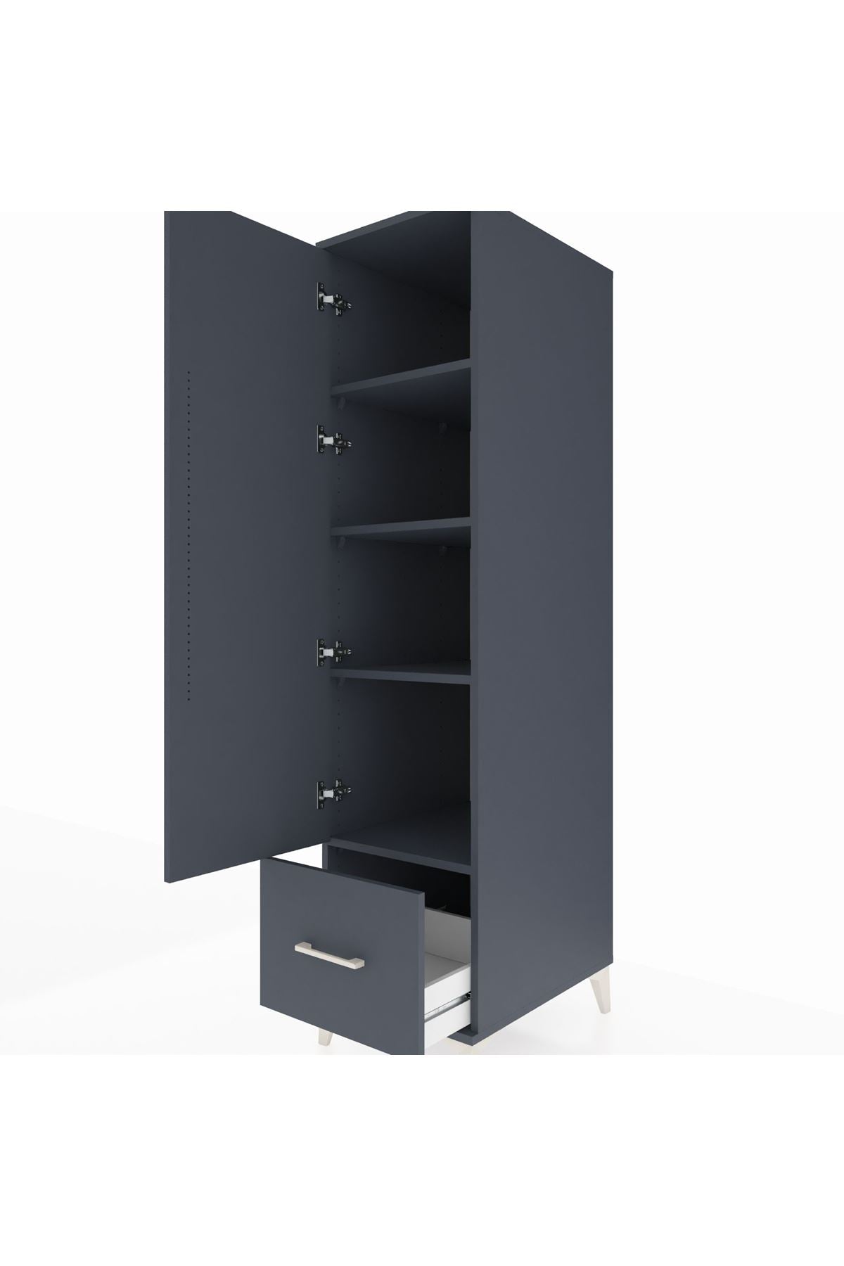 Kronos Dolap 4 Raflı Tek Çekmeceli Tek Kapaklı 44x59x182 - S88M016V5C