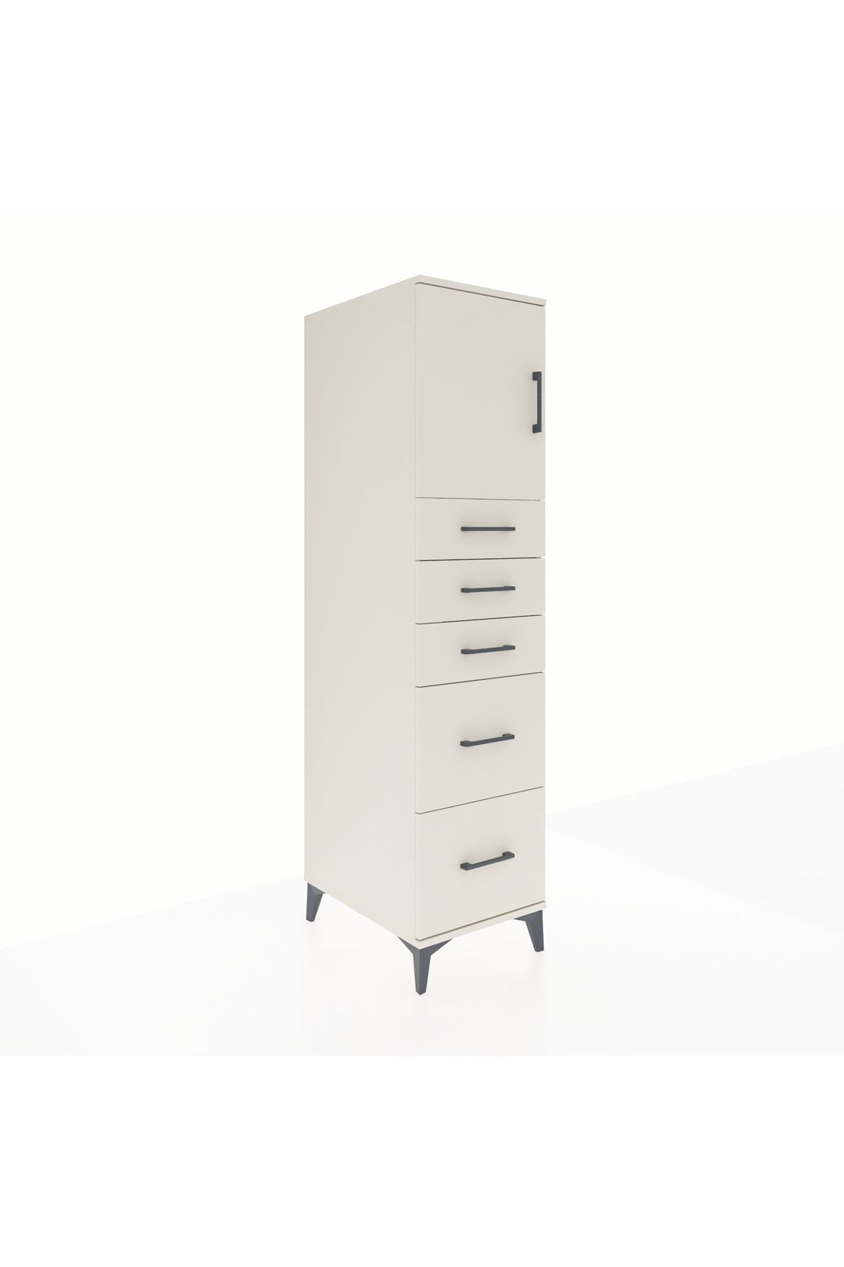 Kronos Dolap Tek Raflı 5 Çekmeceli Tek Kapaklı 44x59x182 - S88M018V1C