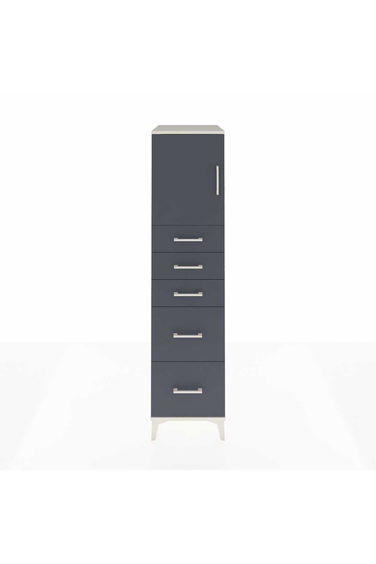 Kronos Dolap Tek Raflı 5 Çekmeceli Tek Kapaklı 44x59x182 - S88M018V2C