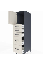 Kronos Dolap Tek Raflı 5 Çekmeceli Tek Kapaklı 44x59x182 - S88M018V4C