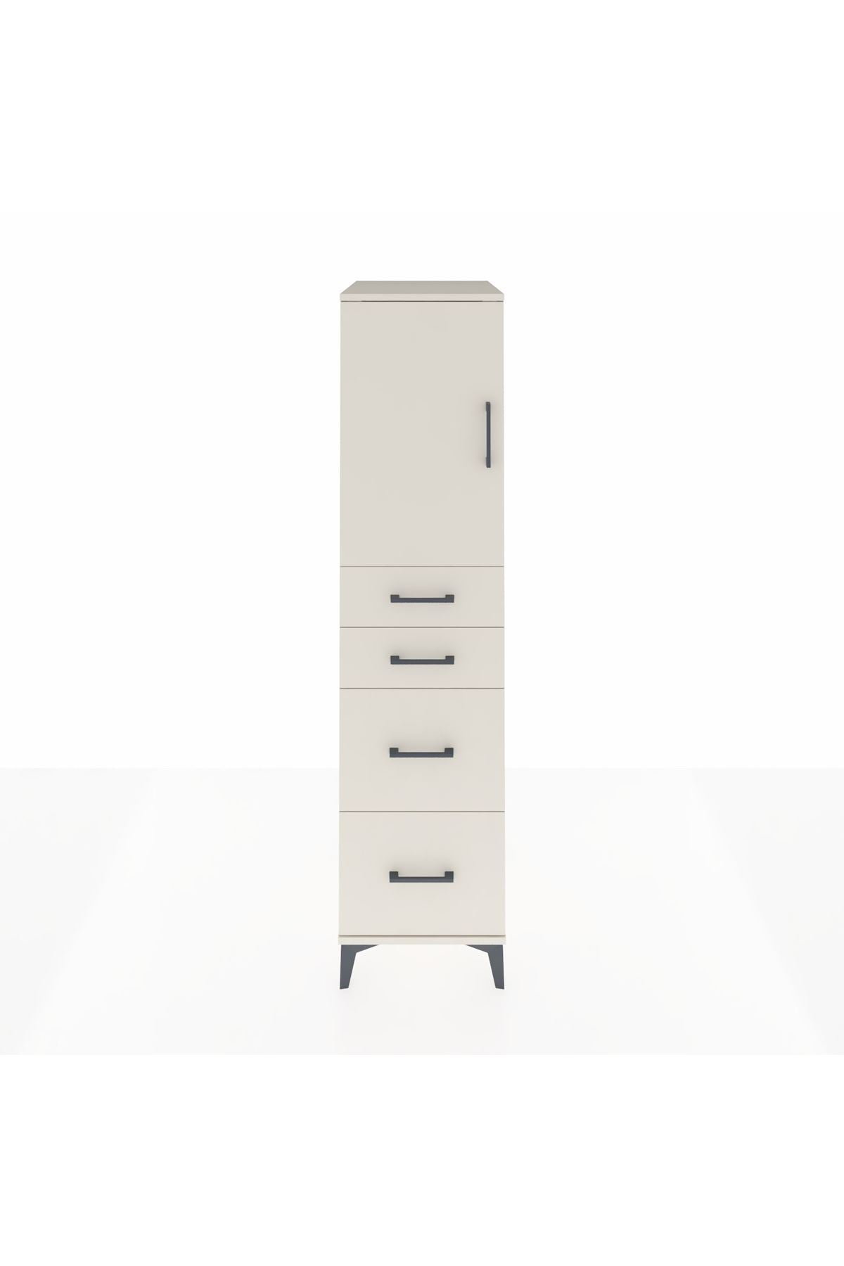 Kronos Dolap Tek Raflı 4 Çekmeceli Tek Kapaklı 44x59x182 - S88M019V1C