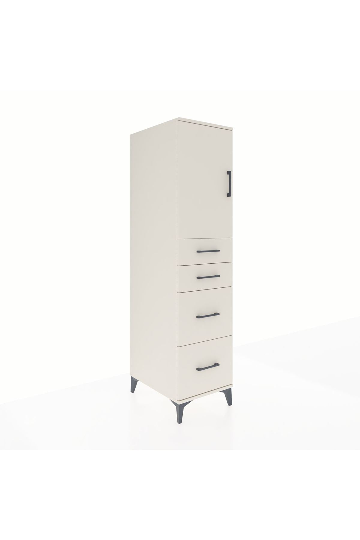 Kronos Dolap Tek Raflı 4 Çekmeceli Tek Kapaklı 44x59x182 - S88M019V1C