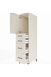Kronos Dolap Tek Raflı 4 Çekmeceli Tek Kapaklı 44x59x182 - S88M019V1C