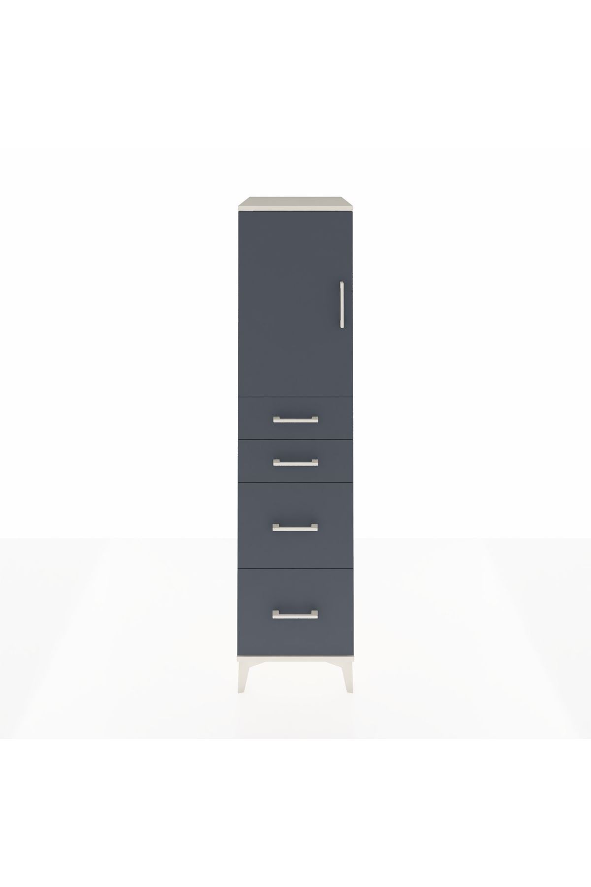 Kronos Dolap Tek Raflı 4 Çekmeceli Tek Kapaklı 44x59x182 - S88M019V2C