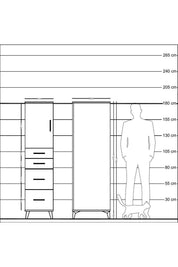 Kronos Dolap Tek Raflı 4 Çekmeceli Tek Kapaklı 44x59x182 - S88M019V5C